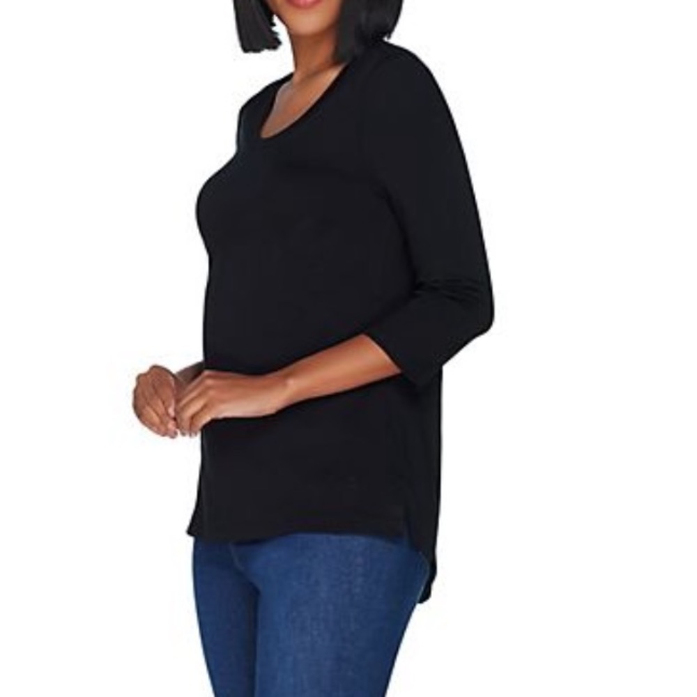 Isaac Mizrahi Pima cotton 3/4 sleeve top